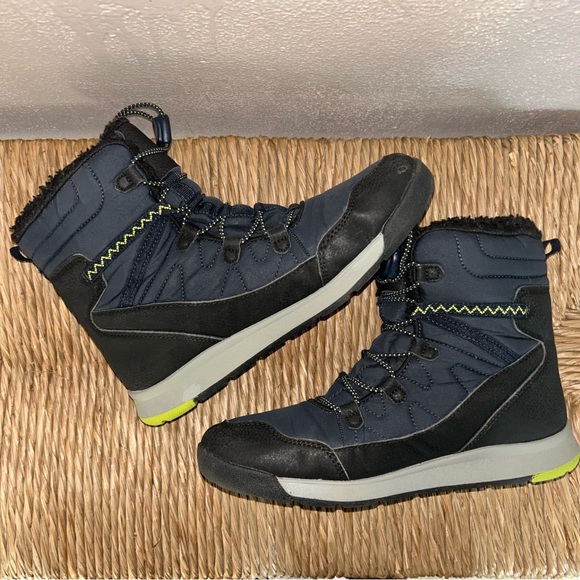 Merrell Kids' Navy and Black Waterproof Winter Boots with Lime Accent - Picture 5 of 7